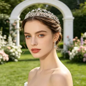 Crystal tiara crown for women princess wedding party hair accessories sparkling rhinestone.