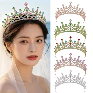 Bridal Tiara Alloy Rhinestone Crown Headpiece For Wedding Birthday Party Prom Luxurious Queen Crown Princess Tiara For Women