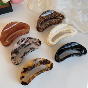 Große Acetat Haarkralle Elegant Hohle Mondsichel Hai Clip Für Damen Schildpatt Marmor Muster Haarklemmen Styling Haarschmuck
