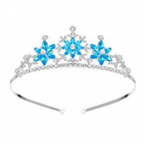 Kinderen blauw strass sneeuwvlok tiara kroon haarband haar accessoire meisje feest
