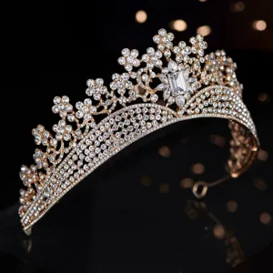 Luxus Barock Strass Braut Krone Hochzeit Diadem Damen Festzug Haarschmuck Accessoires.