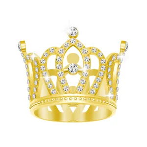 Mini Couronne en Alliage Décoration de Gâteau Pour Enfants Anniversaire Fête Déco Or Argent Galvanisé Strass Diadème Bouquet de Fleurs Ornement Event Party Decor