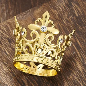 Gouden kroon taarttopper met strass en kruis design voor verjaardag feest taart decoratie