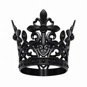 Zwarte metalen kroon taarttopper gotische tiara kruis verjaardag feest haaraccessoire