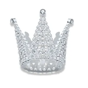 Couronne de strass argentée pour décoration de gâteau d'anniversaire et arrangement floral