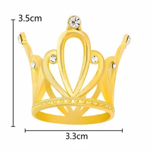 Doré strass couronne gâteau topper petit tiara pour anniversaire fête fleur décoration dessert