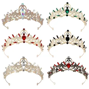 Vintage Legierung Strass Brautkrone Tiara Für Damen Kinder Geburtstagsfeier Hochzeit Haarschmuck Stirnband Prinzessin Kopfschmuck