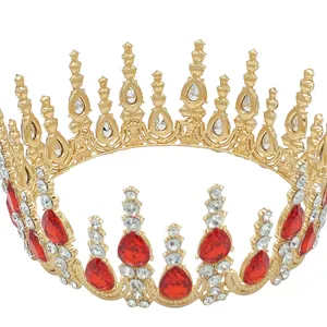 Barok bruid kroon strass koningin tiara luxe ronde bruiloft haar accessorio detail