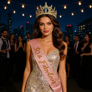 Elegante Diadema de Corona de Aleación con Diamantes de Imitación Fiesta de Cumpleaños Tiara Digital Corona de Reina para Mujer Decoración