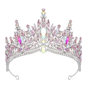 Sparkling rhinestone bridal tiara crown for wedding, birthday, and party celebrations.