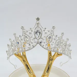 Mariage argent cristal tiare vintage strass reine couronne cheveux accessoires