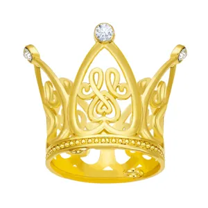 Gold Crown Cake Topper Mini Alloy Rhinestone Perfume Bottle Cap Decoration Accessory