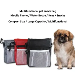 Multifunctional pet training snack bag portable waist pouch for outdoor dog walking.