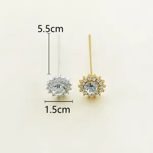 Kristall Strass Blume Haarnadeln Hochzeit Braut dekorative Fixiernadeln 5.5cm Länge
