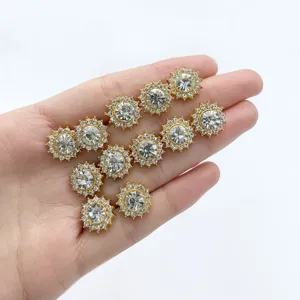 Legierung Strass Blumen dekorative Nadeln für Hochzeitskleider und Blumen. Glänzende Kristalle.