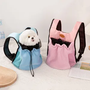 Breathable Mesh Pet Dog Cat Backpack Portable Travel Carrier Bag Small Dog Puppy Outdoor Walking Double Shoulder Bag