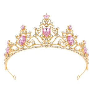 European Style Bridal Crown Rhinestone Princess Birthday Party Headband Wedding Bride Dress Accessories Tiara