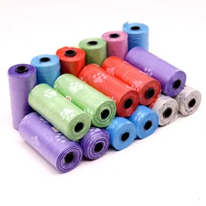Colorful dog waste poop bags rolls pet clean up supplies portable garbage bags refill