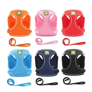 Breathable Reflective Pet Dog Harness And Leash Set Soft Mesh Puppy Chest Strap Walking Lead For Small And Medium Dogs