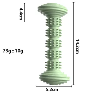 Jouet à mâcher durable en TPR vert pour chien, nettoyage des dents, avec dimensions