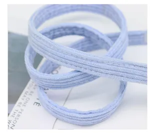 Detailed view showing the soft light blue woven texture of this breathable pet leash