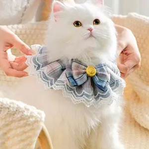 Pet Bib Cat Collar Lace Bowknot Princess Style Decorative Neckwear Cute Puppy Kitten Scarf Pet Accessories Supplies
