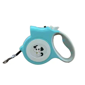 Guinzaglio per cani retrattile automatico blu con simpatico motivo a cartone animato per pet