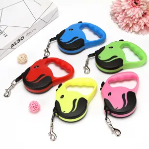 Retractable automatic pet leash set for small and medium dogs in multiple vibrant colors
