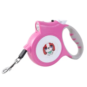 Guinzaglio retrattile per cani con torcia LED integrata e impugnatura ergonomica, 5m