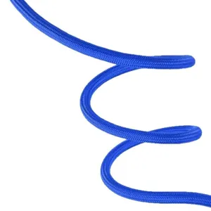Durable royal blue braided nylon slip lead pet leash for dogs, spiral close-up texture view