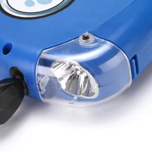 Laisse pour animaux rétractable bleue avec lampe de poche LED intégrée pour chiens