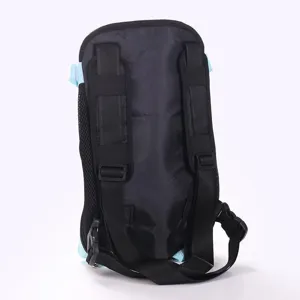Rear view of breathable pet chest carrier backpack with adjustable black straps