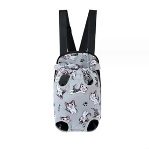 Durable portable breathable pet carrier backpack featuring cute cartoon cat print design