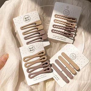Minimalist matte hair clips set for women and girls, stylish side hairpins for daily wear.