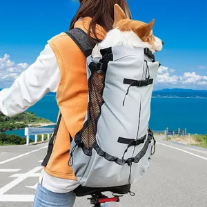 Pet Dog Cat Outdoor Portable Backpack Breathable Mesh Head-Out Travel Bag Small Medium Pet Carrier Carrying Supplies