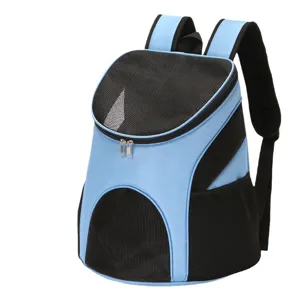 Atmungsaktiver Haustier Rucksack für kleine Hunde und Katzen in hellblauer Ausführung