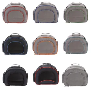 Portable breathable pet carrier bags for cats and dogs in nine various color options