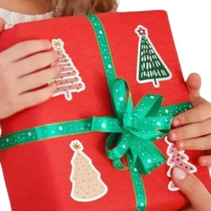 Cute Christmas tree cartoon stickers for holiday gift box sealing and handbook decoration