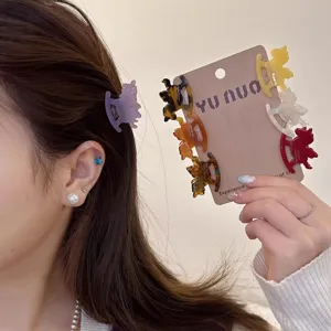 Koreanischer Acetat kleiner Schaukelpferd Haarklammer Set, süßer Seitenpony Clip für Frauen.