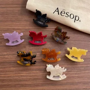 Koreanischer Acetat Schaukelpferd Haarklammer kleine süße Pony Haarklammer Haaraccessoires