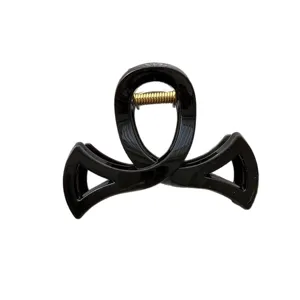 Elegante molletta per capelli cava nera da donna, fermaglio squalo medio chic per capelli