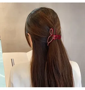 Molla per capelli fiocco strass velluto vintage elegante fermaglio squalo accessorio