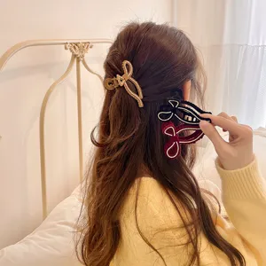 Molla per capelli fiocco strass velluto vintage francese elegante pinza accessorio