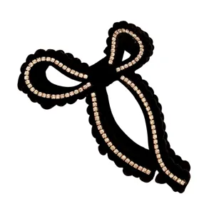 Pinza per capelli fiocco in velluto strass retrò francese accessorio elegante donna