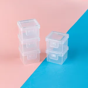 Clear Plastic Mini Storage Box Transparent Flip Cover Organizer Container For Small Parts And Jewelry