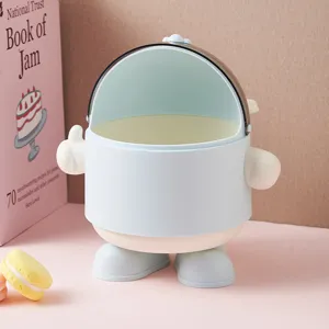 Mini poubelle de bureau mignonne avec couvercle pour dortoir et bureau