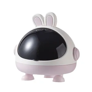 Lindo organizador de escritorio con forma de conejo en rosa y blanco para joyas