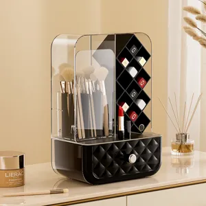 Hochwertiger Kosmetik-Organizer mit Halter für Make-up-Pinsel und Lippenstift-Ständer