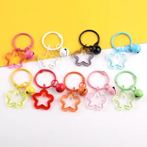 Bunte sternförmige Glockenschlüsselanhänger für DIY-Schmuck und Taschenanhänger