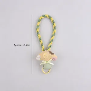Cute mushroom braided keychain, sweet style phone wrist strap and charming bag pendant.